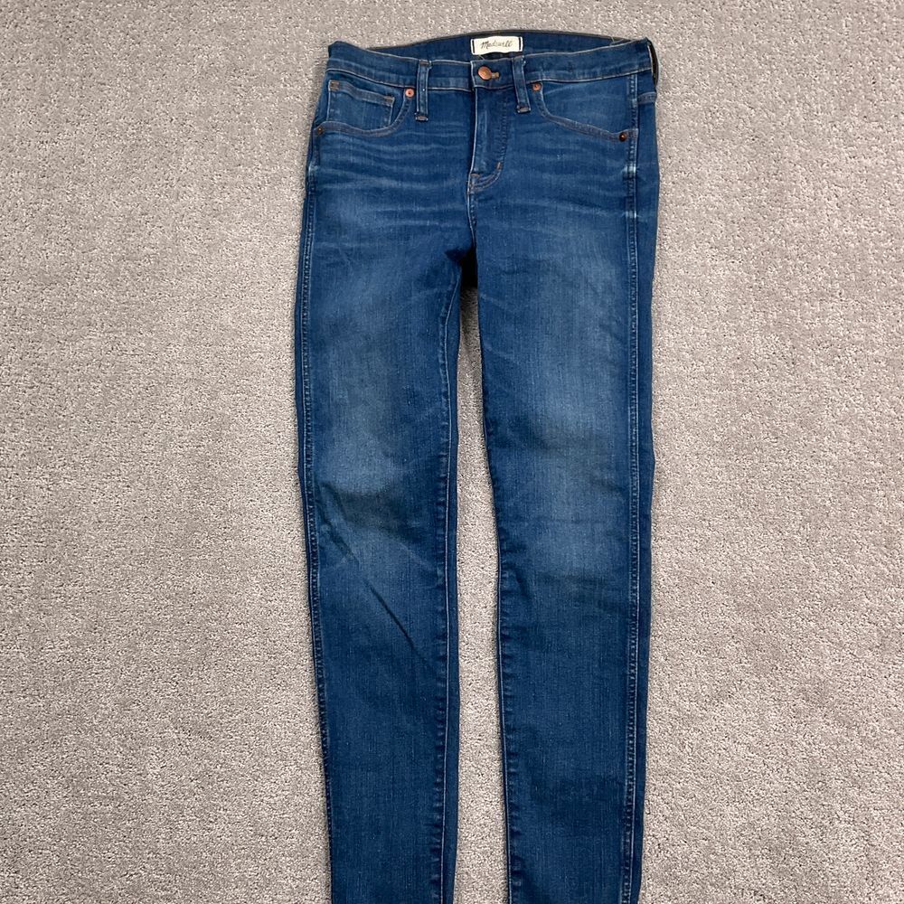 Madewell Jeans Women 28 Blue 9in High Rise Skinny Classic Denim Frayed Hem